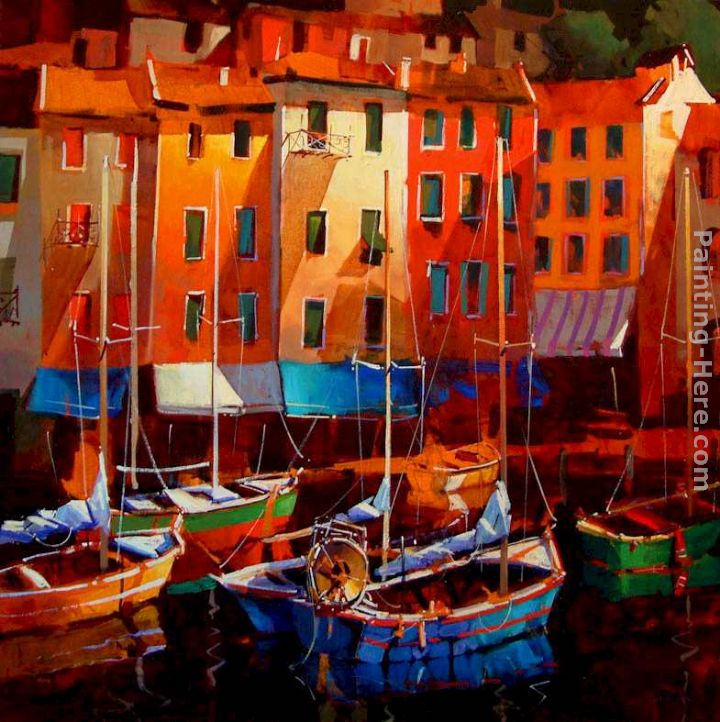 Colours of the Riviera painting - Michael O'Toole Colours of the Riviera art painting